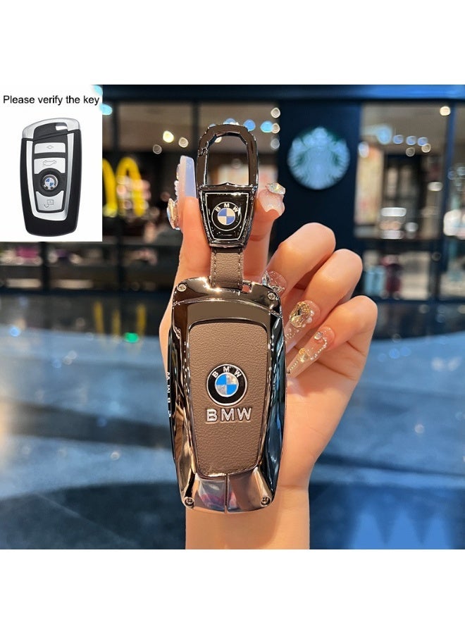BMW Key Cover Compatible with 5 Series 530li/525li, 3 Series, 7 Series, X1/X5/X7 - Red Leather Rope  Buckle - Image 1