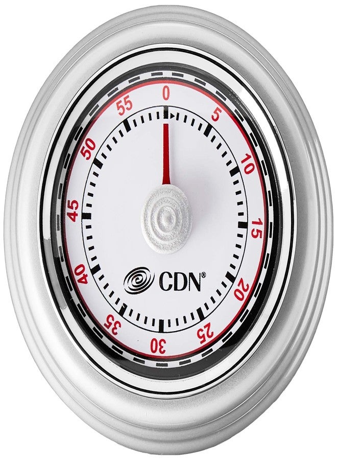 CDN Compact 60 Min Mechanical Timer-Silver, Silver - Image 2