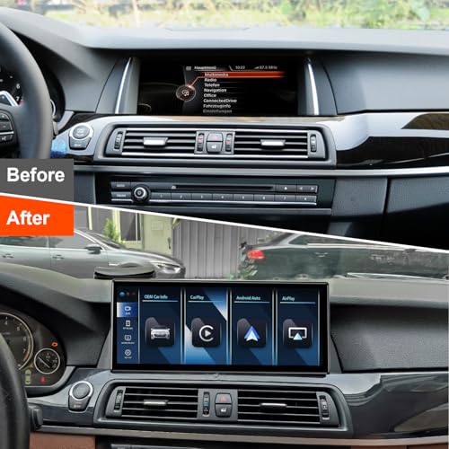 PEMP Linux 12.3" Ultra-Thin Screen for BMW F10 F11 NBT Wired and Wireless CarPlay Retrofit Android Auto, 1920 x 720 Display Mirror Link Car Radio Bluetooth Video Player (2013-2017) - Image 2
