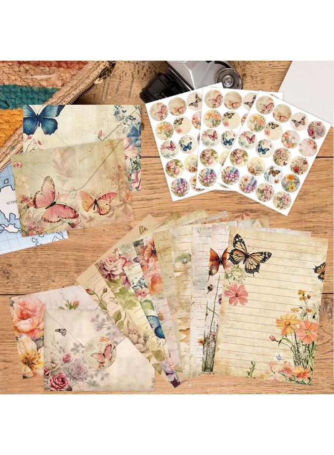 Bluejw Cross-border Natural Plants Retro Floral Envelope Letter Paper 160 Pieces Creative High Sense Gift Party Nostalgic Suit - Image 5