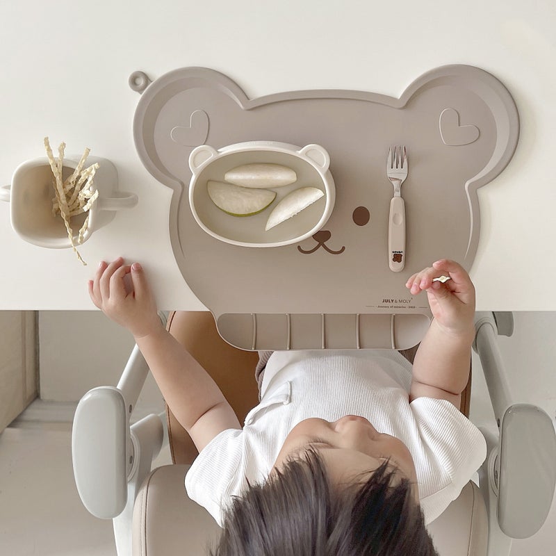 أسلوب كوري الطفل Placemat للأطفال كيس الأغذية مقاومة للماء السيليكون طاولة حصيرة ins أسلوب الطفل المحمولة طعام Bib عزل الحرارة حصيرة - Image 4