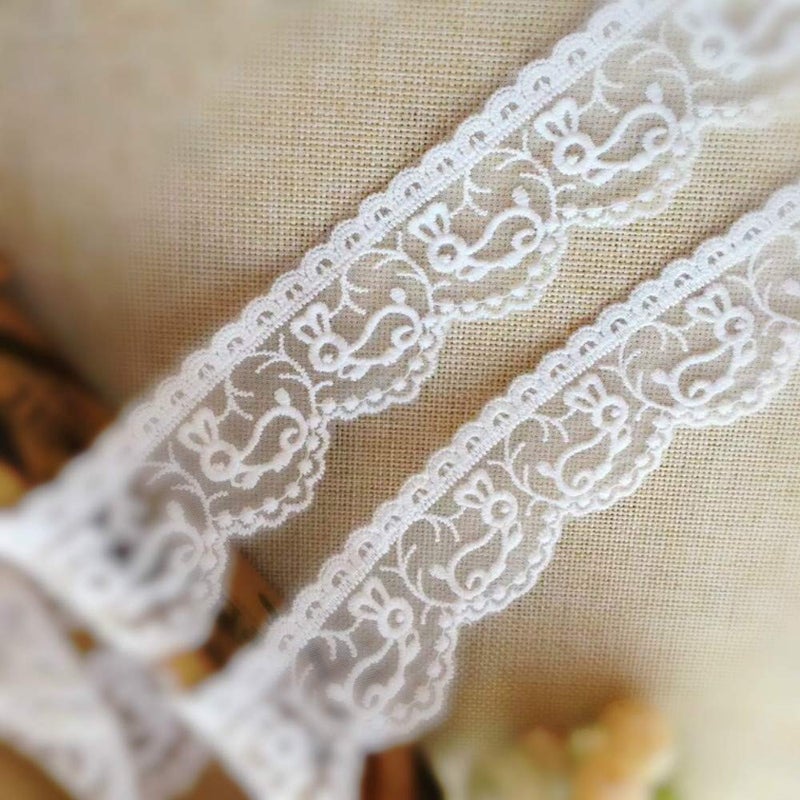 Sourcemall Lace Trim Ribbon, Delicate Rabbit-Like Ribbon for Wedding/Bridal Decoration, DIY Craft Sewing, Home Decoration, 15 Yards - Image 4