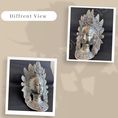 Salvus APP SOLUTIONS Taara White(Silver) Wall Hanging Nazar Battu/Evil Eye Protector, Decorative Showpiece for Home, Office & Shop (White_5.5x9.5 in) (Silver) - Image 4