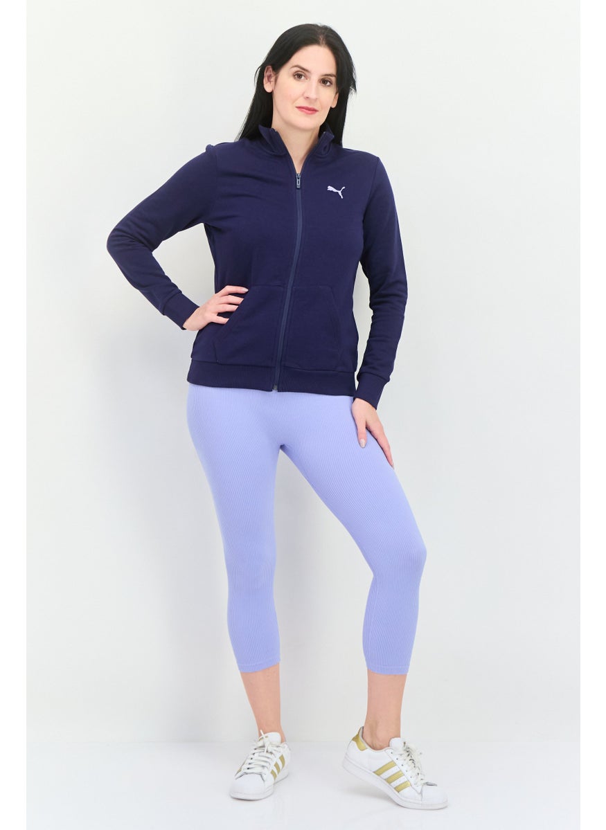 PUMA Women Regular Fit Long Sleeves Outdoor Sweatshirt, Dark Blue  - Image 3