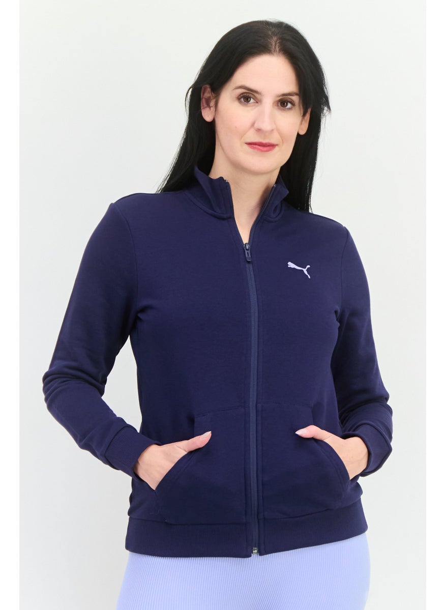 PUMA Women Regular Fit Long Sleeves Outdoor Sweatshirt, Dark Blue  - Image 1