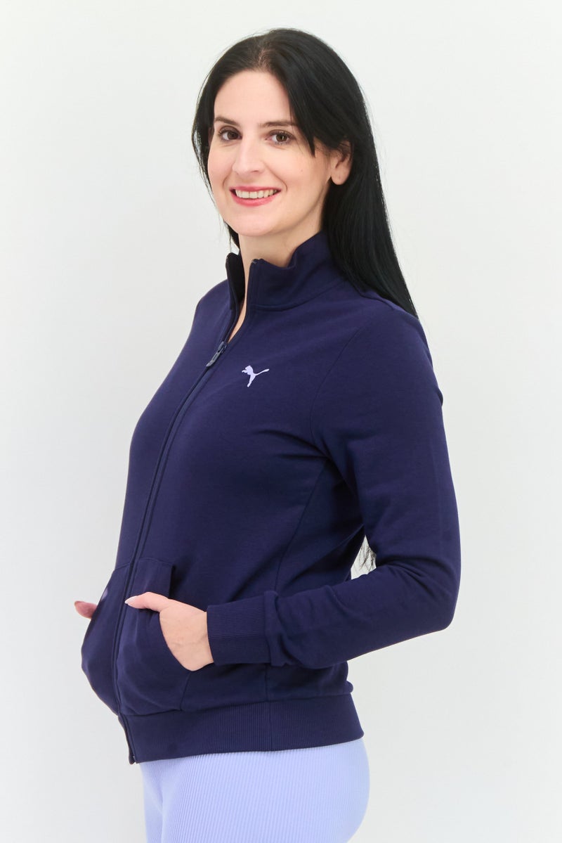 PUMA Women Regular Fit Long Sleeves Outdoor Sweatshirt, Dark Blue - Image 2