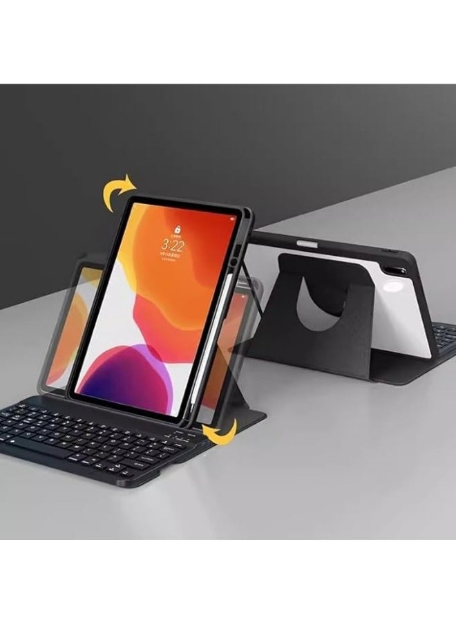 ماركة غير محددة حافظة لوحة مفاتيح قابلة للدوران باللغة العربية والإنجليزية متوافقة مع iPad Pro 11 بوصة (جميع السلاسل). حافظة مغناطيسية لـ iPad Pro 11.  - Image 2