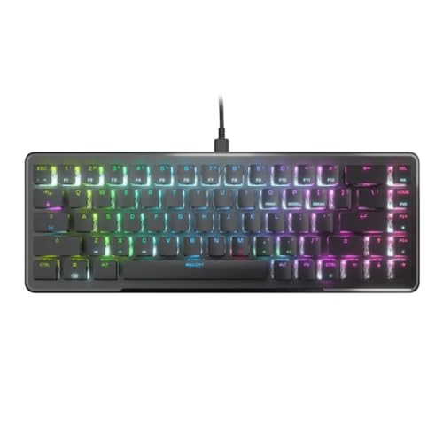 Roccat Vulcan II Mini–65% Optical PC Gaming Keyboard with Customizable RGB Illumination, Detachable Cable, Button Duplicator, On-board profiles, Aluminum Plate, 100 million Keystroke Durability -Black - Image 1