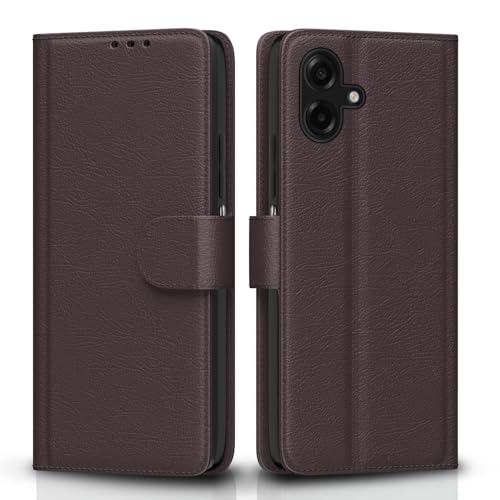 Pikkme Flip Cover for Samsung Galaxy F70e 5G | M07 | M17e / F07 | A07 | A07 5G| Leather Finish | Card Slots | Wallet Stand | Shockproof Protection Flip Case (Coffee) - Image 1