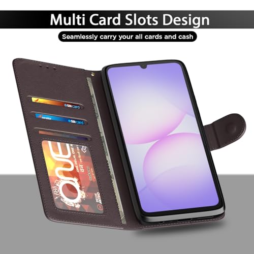 Pikkme Flip Cover for Samsung Galaxy F70e 5G | M07 | M17e / F07 | A07 | A07 5G| Leather Finish | Card Slots | Wallet Stand | Shockproof Protection Flip Case (Coffee) - Image 5