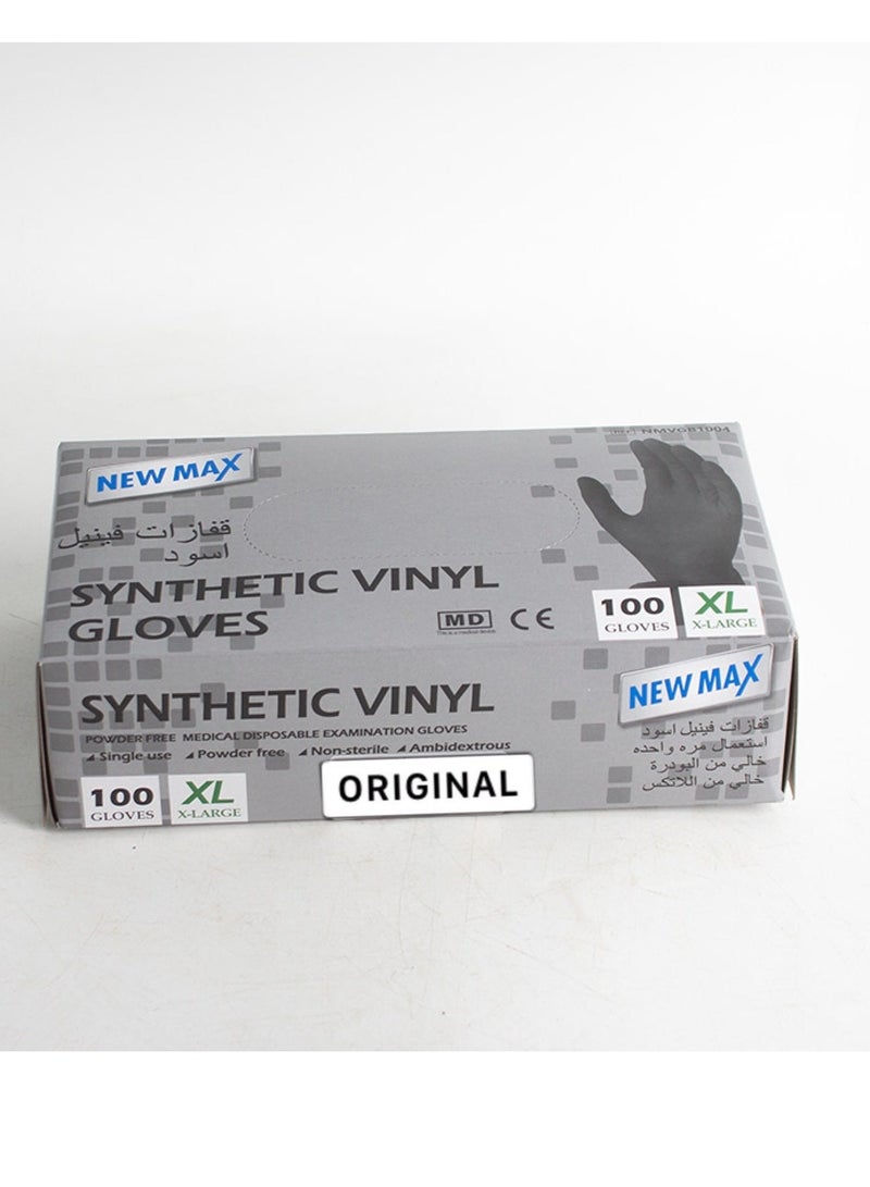 Generic (100 pcs) Black color vinyl gloves size X Large  - Image 1