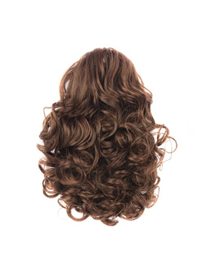 WeKen Hair Bun Medium Long Curly Synthetic Hairpiece Light Brown - Image 3