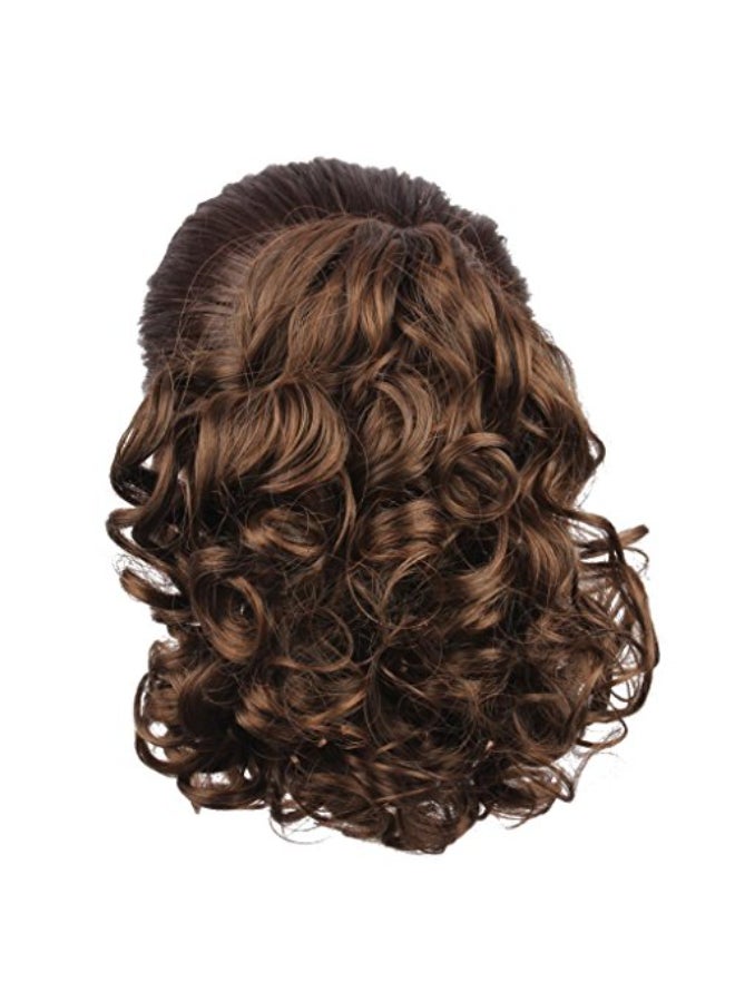 WeKen Hair Bun Medium Long Curly Synthetic Hairpiece Light Brown - Image 1