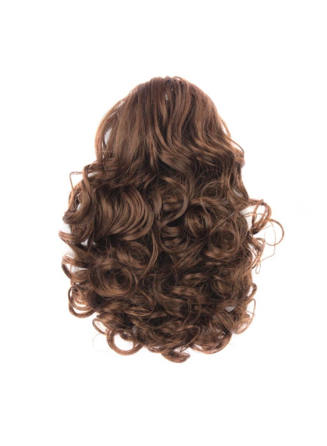 WeKen Hair Bun Medium Long Curly Synthetic Hairpiece Light Brown - Image 4