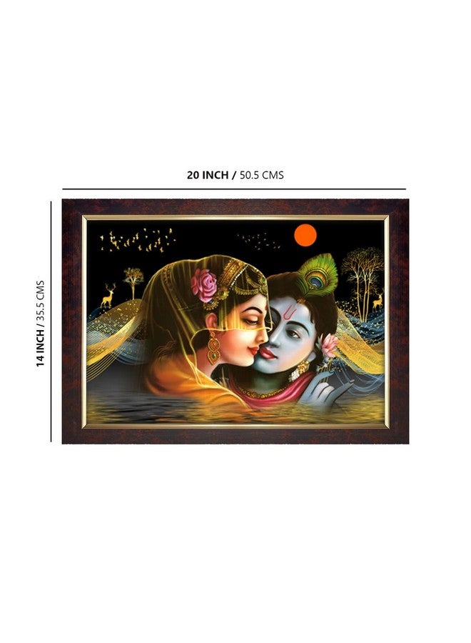 Dharvika Innovations Dharvika Innovations Radha Krishna Photo Frame Big Size Home Decoration with Sparkle Coated Lamination (14x20 Inch) - 20501 - Image 2