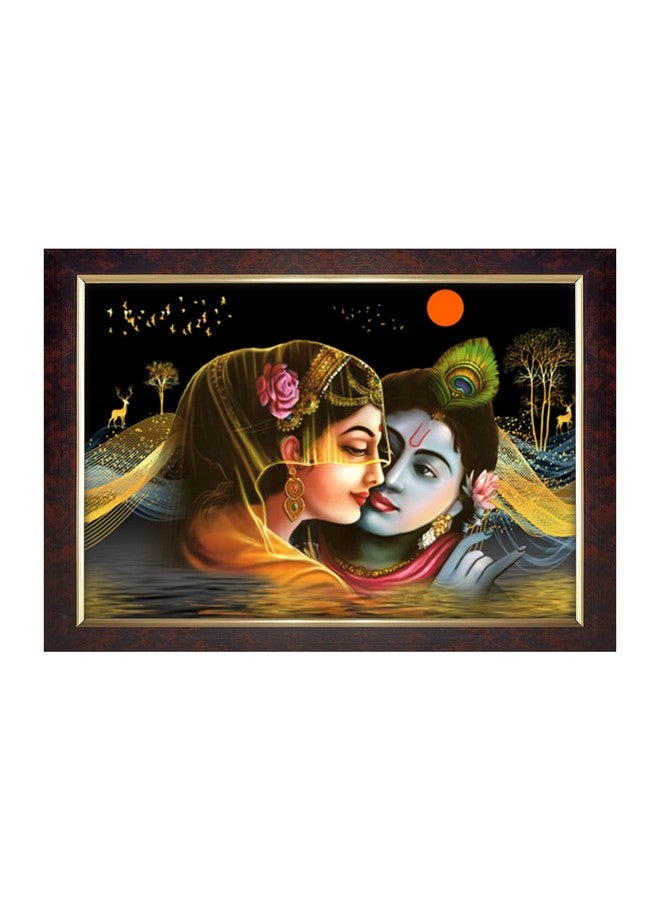 Dharvika Innovations Dharvika Innovations Radha Krishna Photo Frame Big Size Home Decoration with Sparkle Coated Lamination (14x20 Inch) - 20501 - Image 1