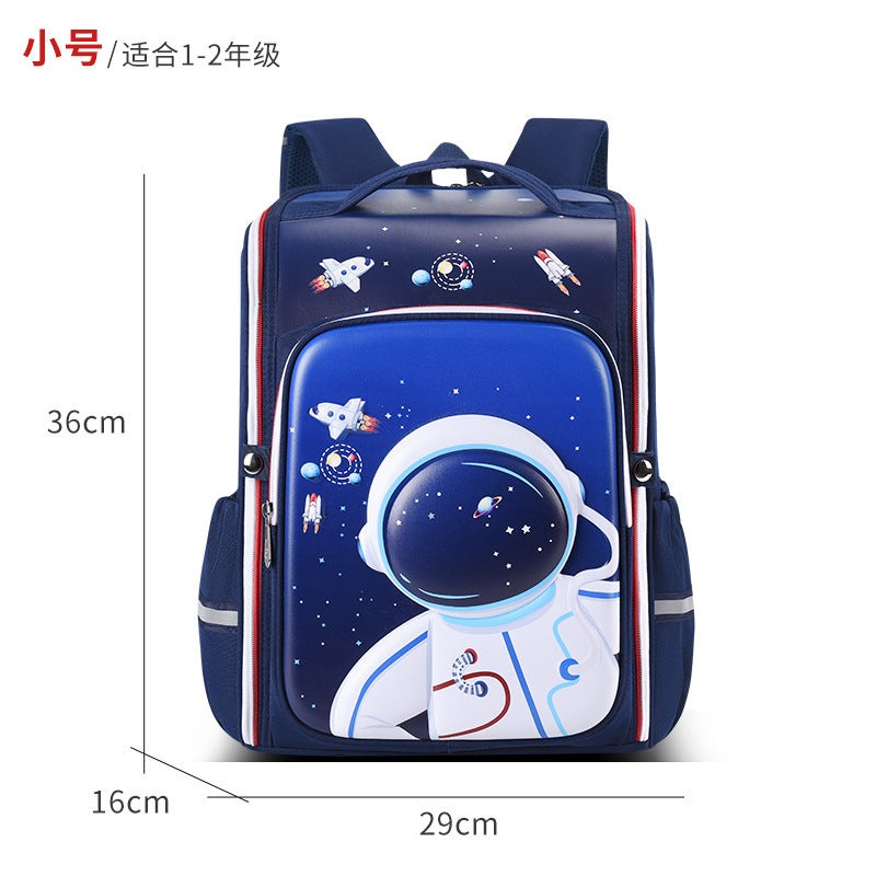 3D three-dimensional astronaut primary school student integrated schoolbag gradient color childrens large capacity burden reduction Sapphire Blue spaceman 