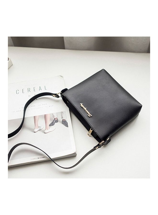NIBEMINENT Zipper Detail Crossbody Bag Black  - Image 2