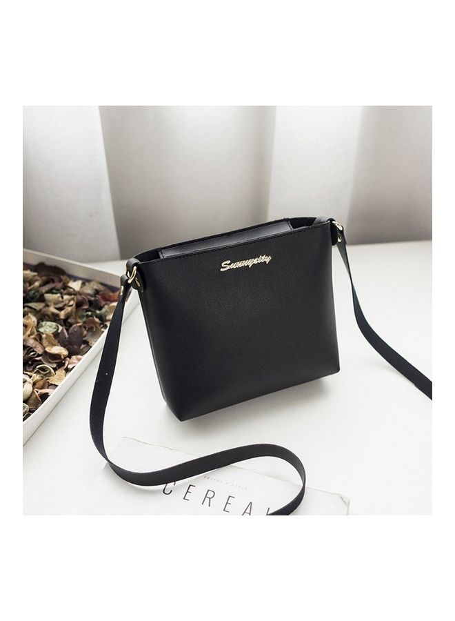 NIBEMINENT Zipper Detail Crossbody Bag Black  - Image 3