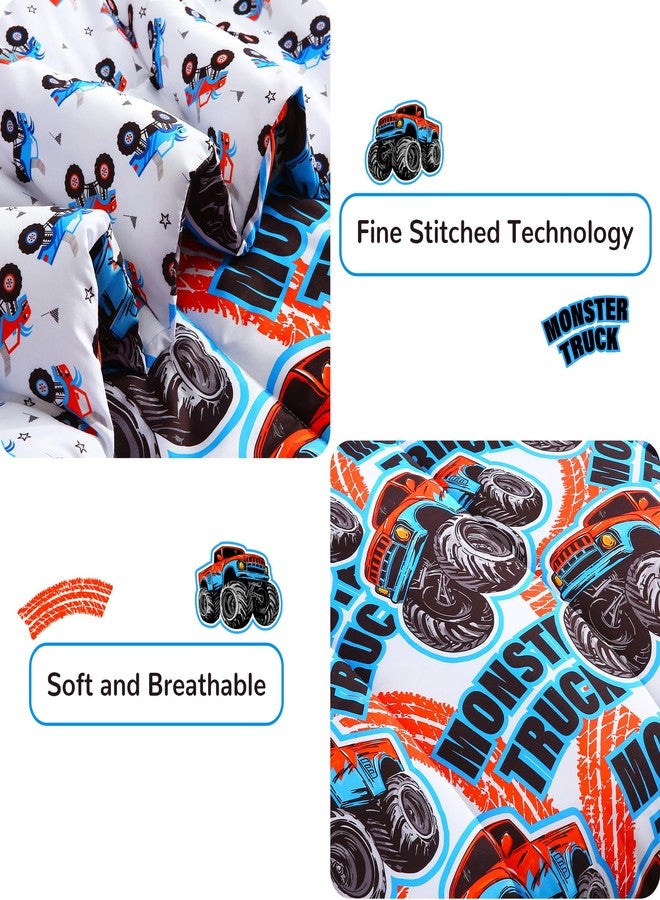 Viviland Kids Full Bedding Sets for Boys, Soft Full Comforter Set with Sheets, 7 Pieces Microfiber Bed in a Bag, Monster Truck - Image 4