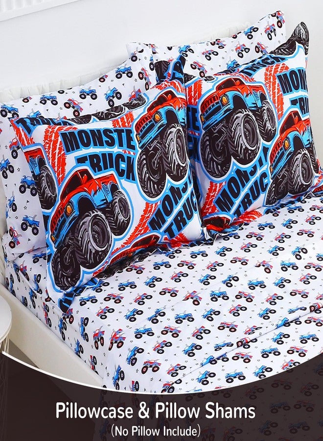 Viviland Kids Full Bedding Sets for Boys, Soft Full Comforter Set with Sheets, 7 Pieces Microfiber Bed in a Bag, Monster Truck - Image 5