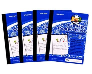 Mintra Office Mintra Primary Composition Notebook, 4 Pack, Blue Cover, 80 Sheets, 7.5in x 9.75in, 1/2 Sheet, Ruled with Drawing Area, Flexible Hardcover Journal , Grades K-2, School & Home Use - Image 2