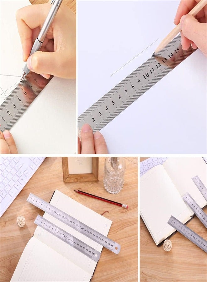 Stainless Steel Ruler, 3 Pcs Metal Ruler Straight Edge Measuring Tool 15cm，20cm, 30cm for Engineering, School, Office, Architect, Drawing - Image 4