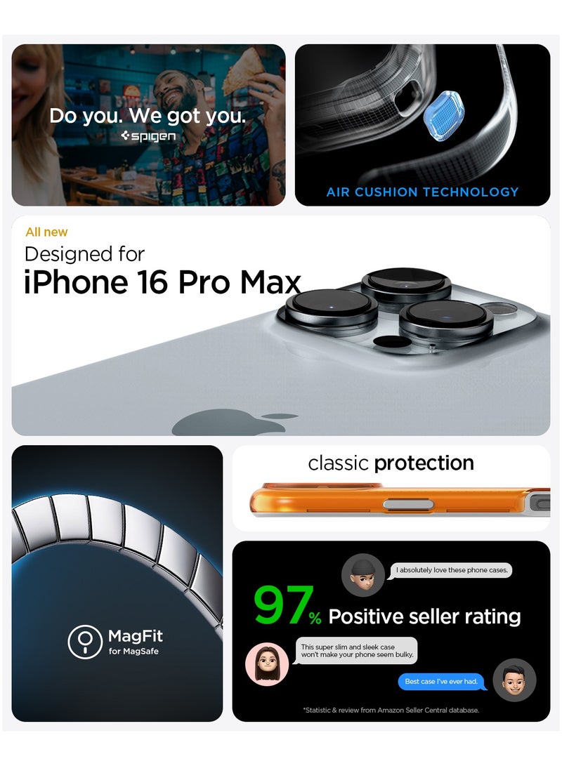 Spigen Classic C1 MagFit for iPhone 16 Pro MAX Case Cover with MagSafe & Extreme Protection Tech - Tangerine - Image 2