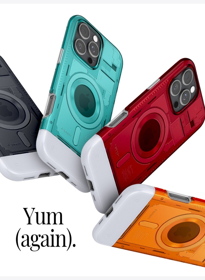 Spigen Classic C1 MagFit for iPhone 16 Pro MAX Case Cover with MagSafe & Extreme Protection Tech - Tangerine - Image 3