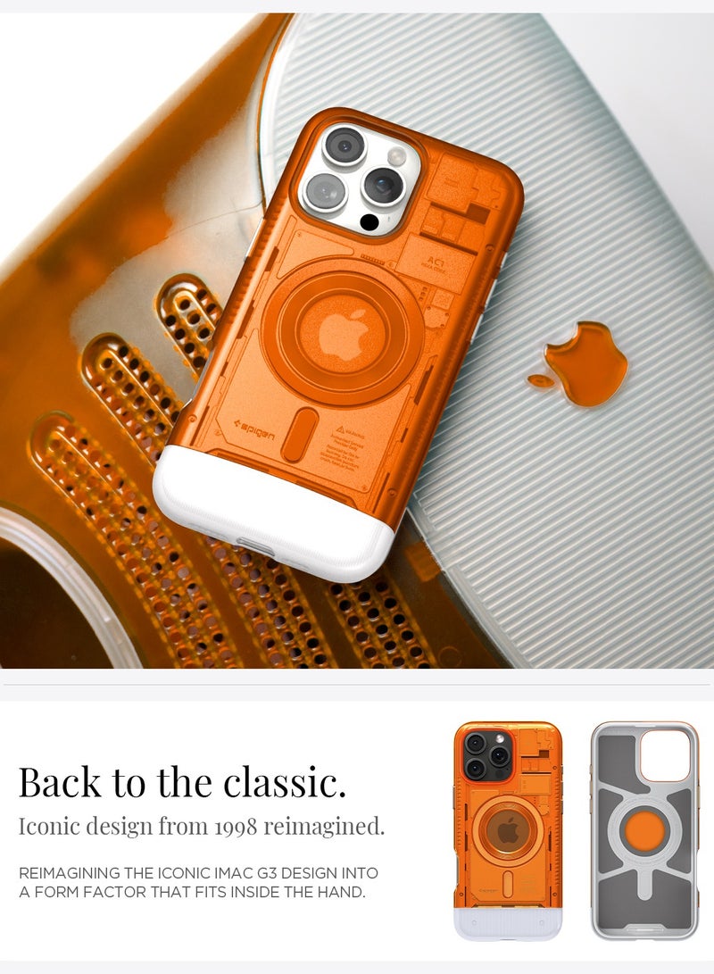 Spigen Classic C1 MagFit for iPhone 16 Pro MAX Case Cover with MagSafe & Extreme Protection Tech - Tangerine - Image 4
