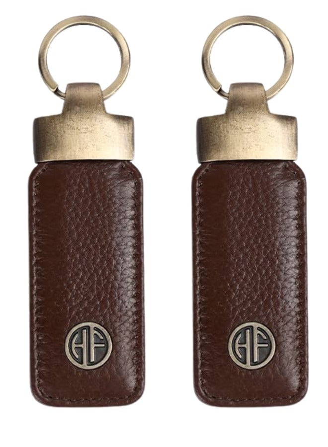 HAMMONDS FLYCATCHER Leather Keychain Combo set of two, Gift set, for Father Mother, Husband Wife, Brother Sister, Friend - Image 1