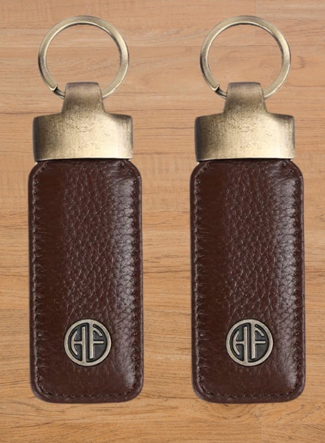 HAMMONDS FLYCATCHER Leather Keychain Combo set of two, Gift set, for Father Mother, Husband Wife, Brother Sister, Friend - Image 2