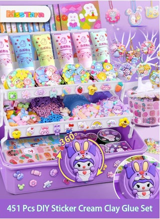 451 Pcs DIY Sticker Cream Clay Glue Set, Simulated DIY Making Art Craft Kit with Cartoon Stickers, Accessories, Key Chains with Storage Box for Gifting - pzsku/Z3C4B290C74B3E6676DFBZ/45/_/1714468879/640fd337-aec3-4bd5-9cb4-b2aa467ff515