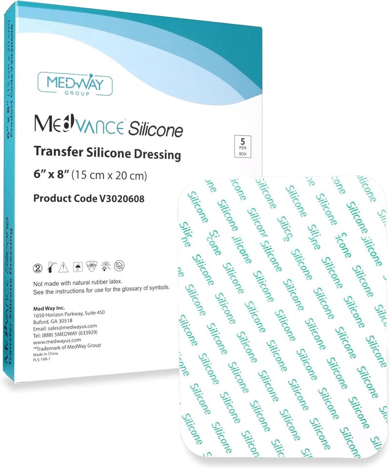 Medvance Absorbent Transfer Silicone Adhesive Wound Dressing  Waterproof Sterile Wound Dressing  EasyApply  Breathable Bandages for HardtoDress Wounds 6 x8  Box of 5 - Image 1