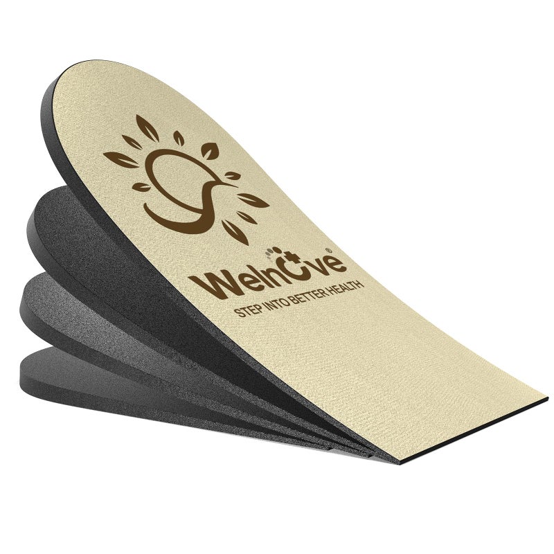 Welnove Heel Lift Inserts for Uneven Legs - (for One Foot) Welnove 4 Layers Adjustable Orthopedic Shoe Lifts for Women Men Leg Length Discrepancy, Heel Spur Pain - Increasing 1/4" 1/2" 3/4" 1 Inch, Medium - Image 1