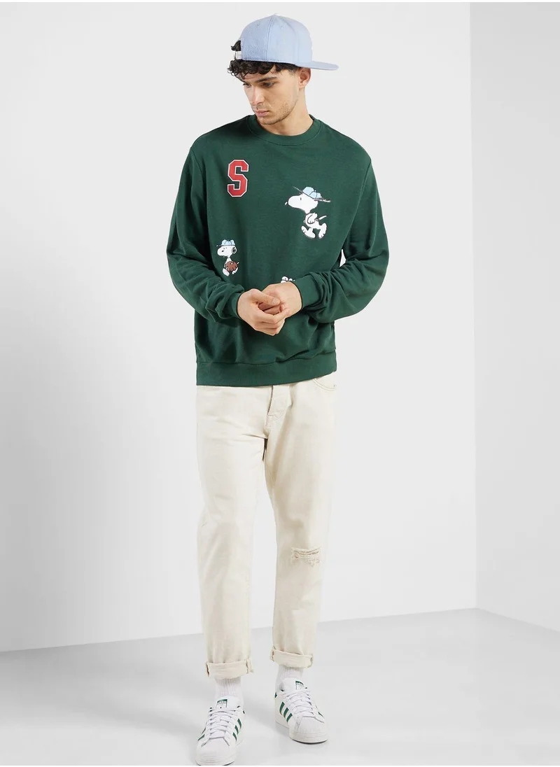 Urban Haul Peanuts Snoppy Printed Sweatshirt