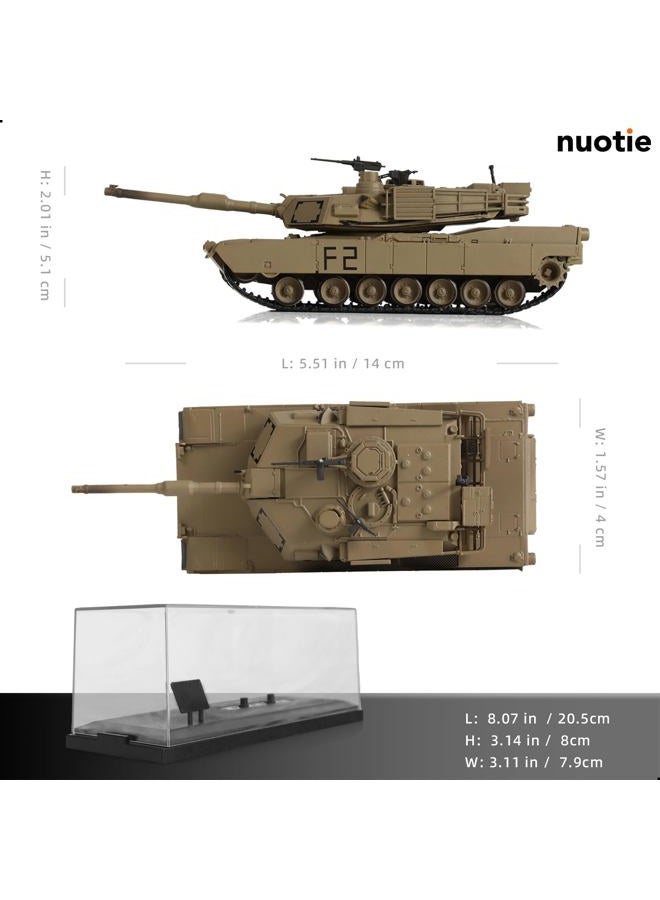 NUOTIE 1/72 Scale M1A2 Abrams Military Heavy Tank Model Classic Morden U.S. Diecast Vehicle Tank Model with Transparent Storage Box Gift or Collection for Adults - Image 2