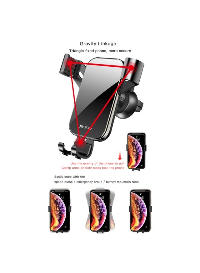 Yesido C87 360 Angle Adjustable Mobile Phone Air Vent Holder Bracket Universal Gravity Car Phone Holder - Image 4