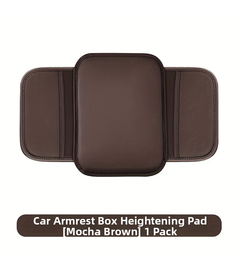 Universal Car Armrest Box Mat Multifunctional Storage Bag Heightening Faux Leather Black Armrest Pad Center Console Protector - Image 5