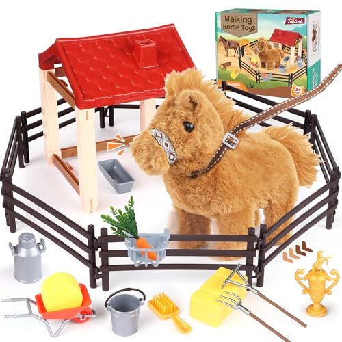 Toylink Plush Horse Toys for Kids Stuffed Animal Electronic Plush Interactive Toy Pony with Making SoundWalkingWagging Tail Birthday Gifts Realistic Pet for 3 4 5 6 7 8 Years Old Girls Boys - Image 1