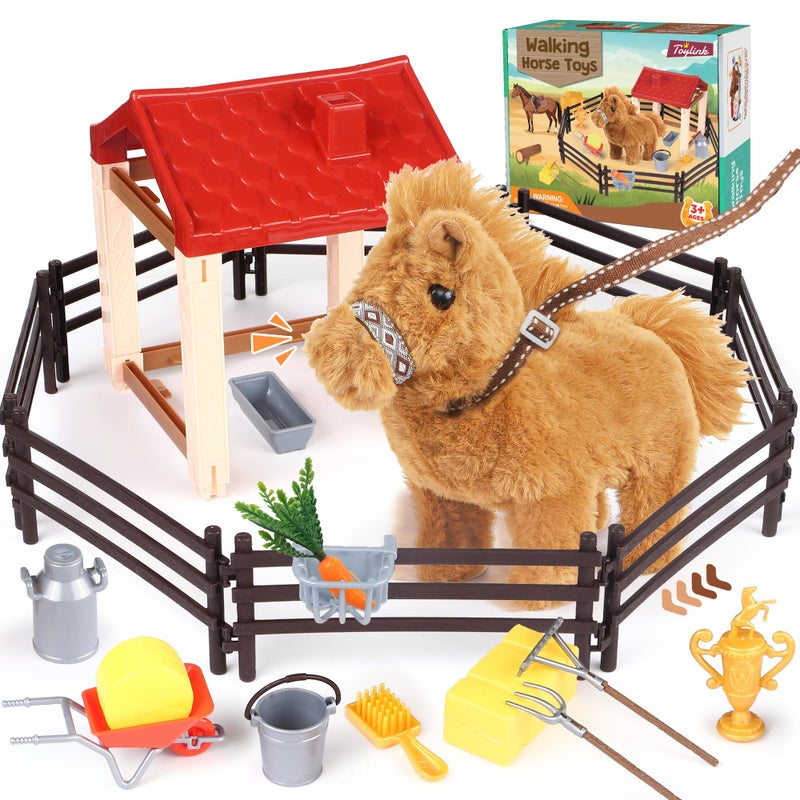 Toylink Plush Horse Toys for Kids Stuffed Animal Electronic Plush Interactive Toy Pony with Making SoundWalkingWagging Tail Birthday Gifts Realistic Pet for 3 4 5 6 7 8 Years Old Girls Boys - Image 3