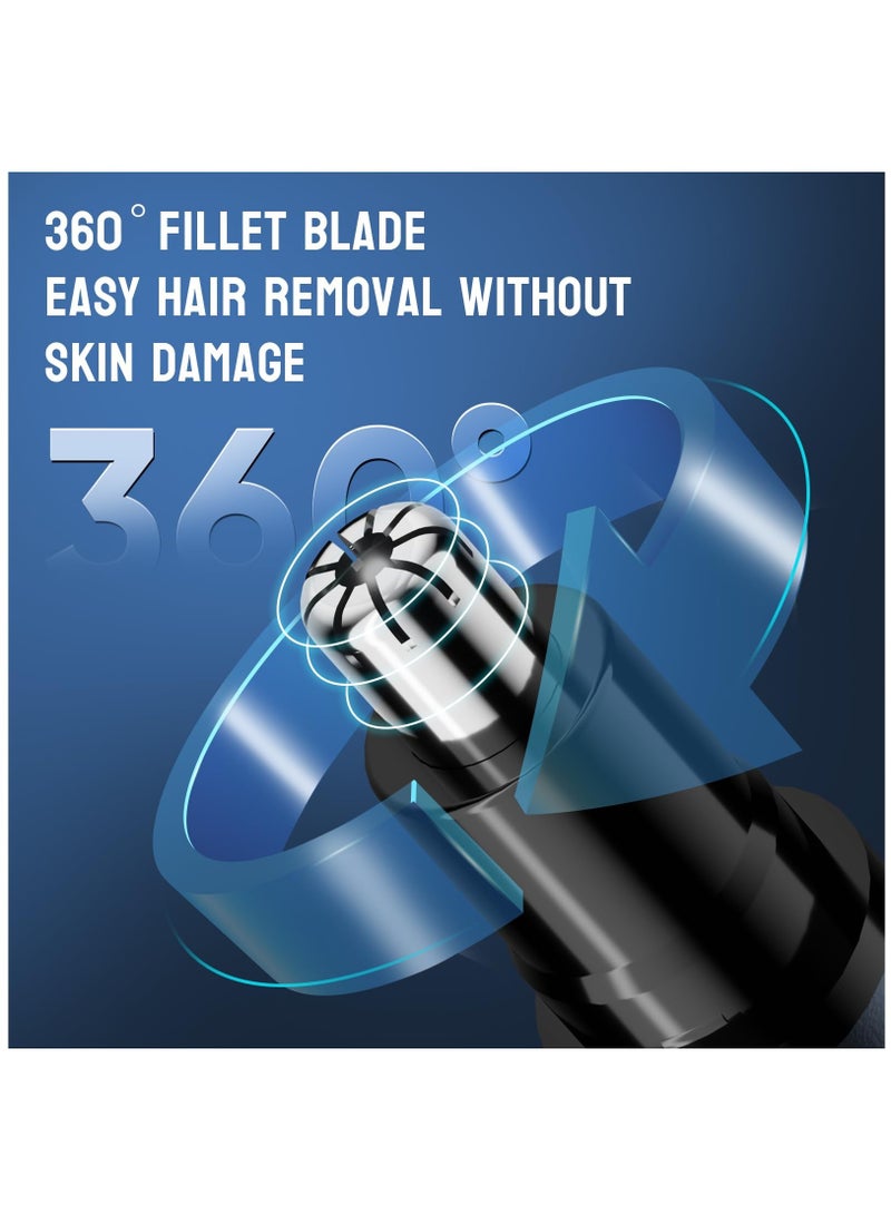 Zikra Nose Hair Trimmer for Men and Women with LED Light Intelligent Digital Display, Ear and Nose Hair Clipper, Professional Painless USB Rechargeable Battery Trimmers, Royal Blue, Upgrade Version - Image 4