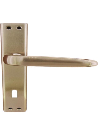 Oslo Nickel Satin Mirrored Door Handle WC Left  - Image 1