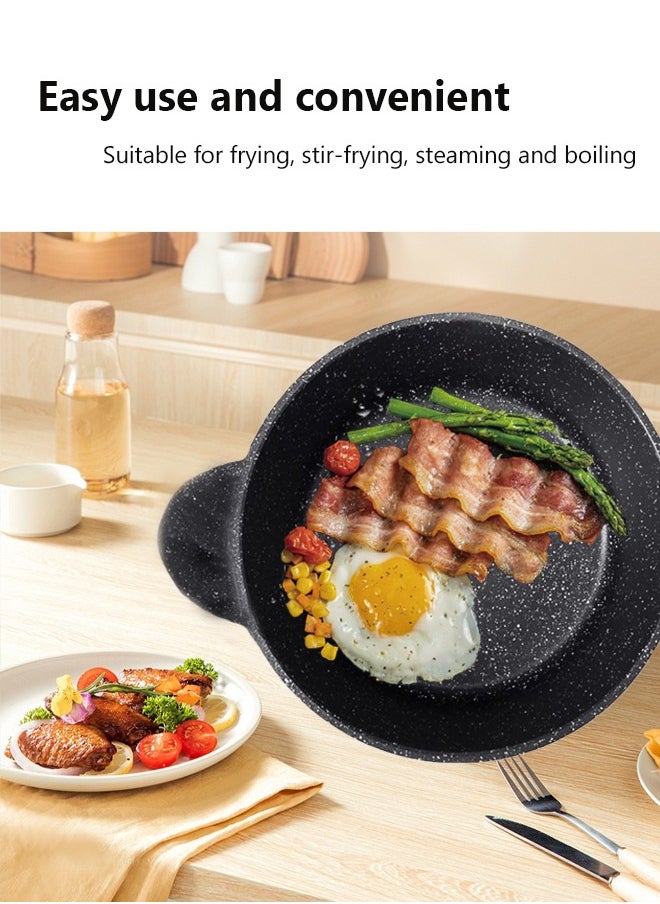 X spring 10-Piece Kitchen Cookware set, Casserole Set And Frying Pan With Non Stick Cookware sets ,Finish Glass lid PFOA-Free  20-24-28-32 cm (Deep Stockpot) + 28 cm (deep Frying Pan)（Black）  - Image 4