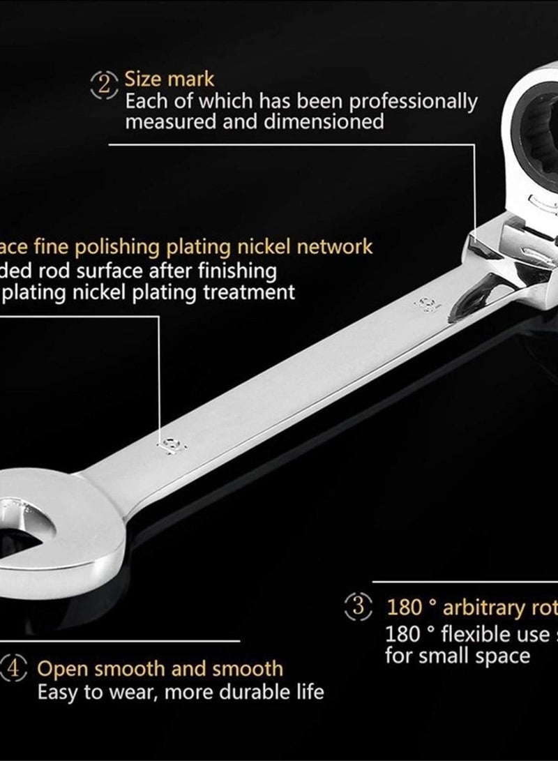 GGOOT Hardware Tool Key Ratchet Wrench Car Repair Tools 7/12PCS Ratchet Car Wrench Multitool Spanners Set Tools Wrenches Universal Wrench Tool Car  - Image 4