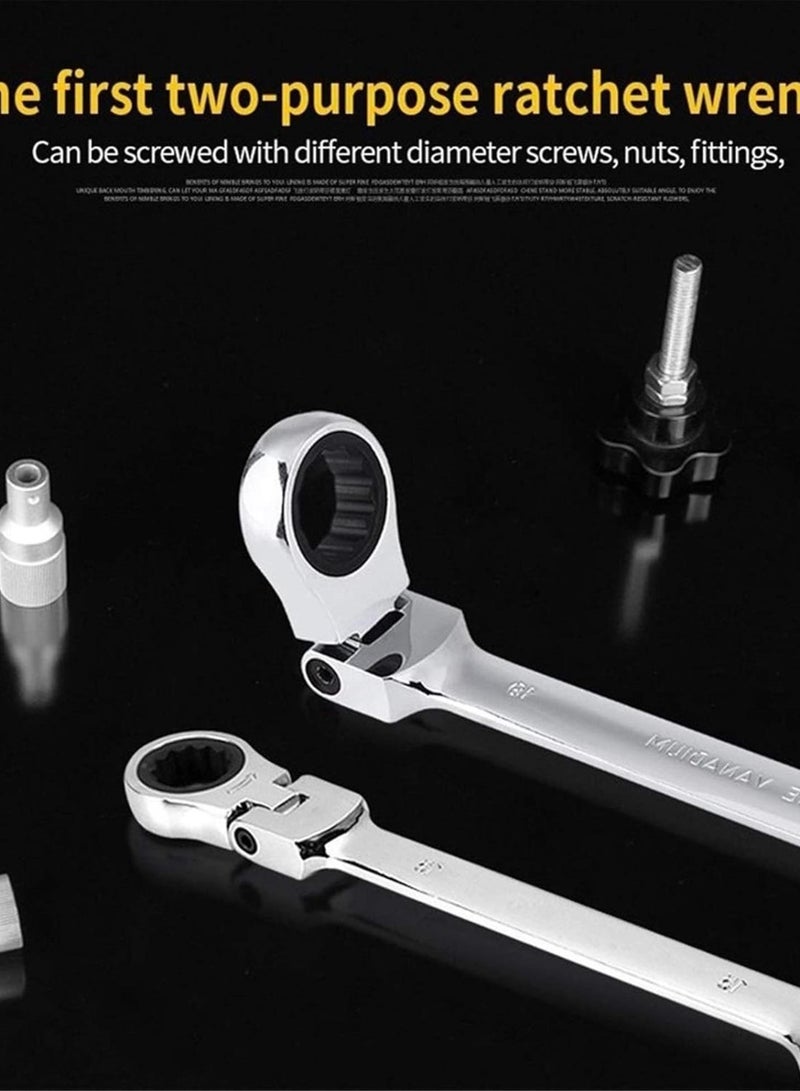 GGOOT Hardware Tool Key Ratchet Wrench Car Repair Tools 7/12PCS Ratchet Car Wrench Multitool Spanners Set Tools Wrenches Universal Wrench Tool Car  - Image 5