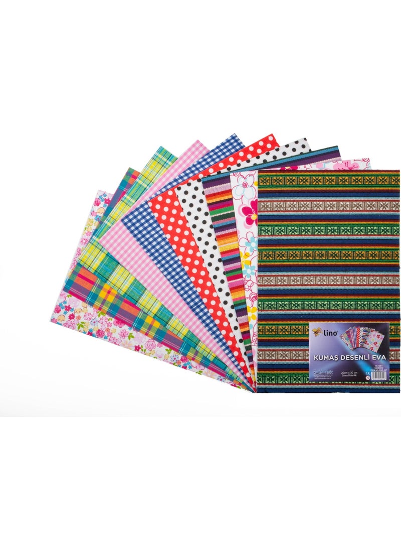 Lino - 20 × 30 سم قماش إيفا مزخرف لون مختلط 10 قطع RBE-207 - Image 1