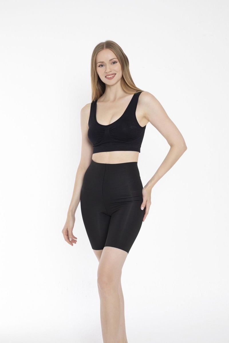 SweetSauna Fajas Seamless Lifting Firming Laser Cut Sports Corset Does Not Make Marks Short Shorts High Waist Black - Image 5