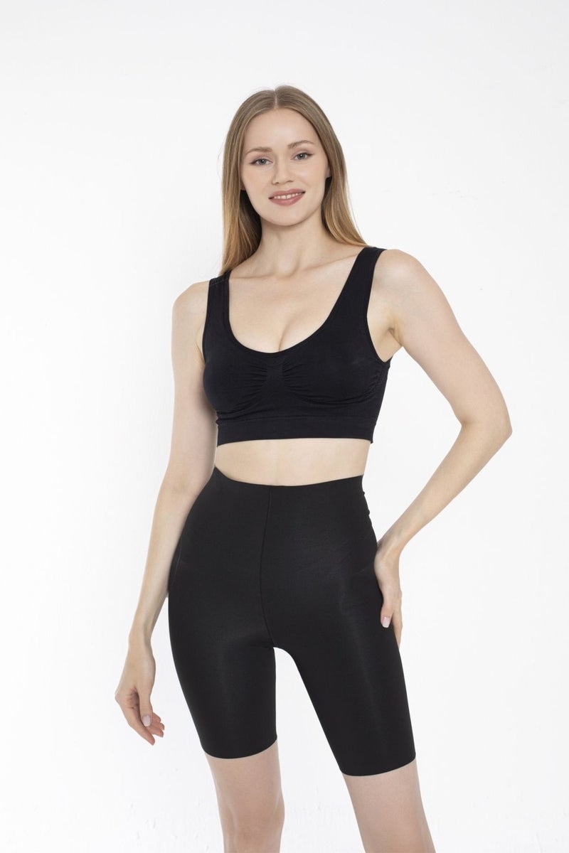 SweetSauna Fajas Seamless Lifting Firming Laser Cut Sports Corset Does Not Make Marks Short Shorts High Waist Black - Image 4