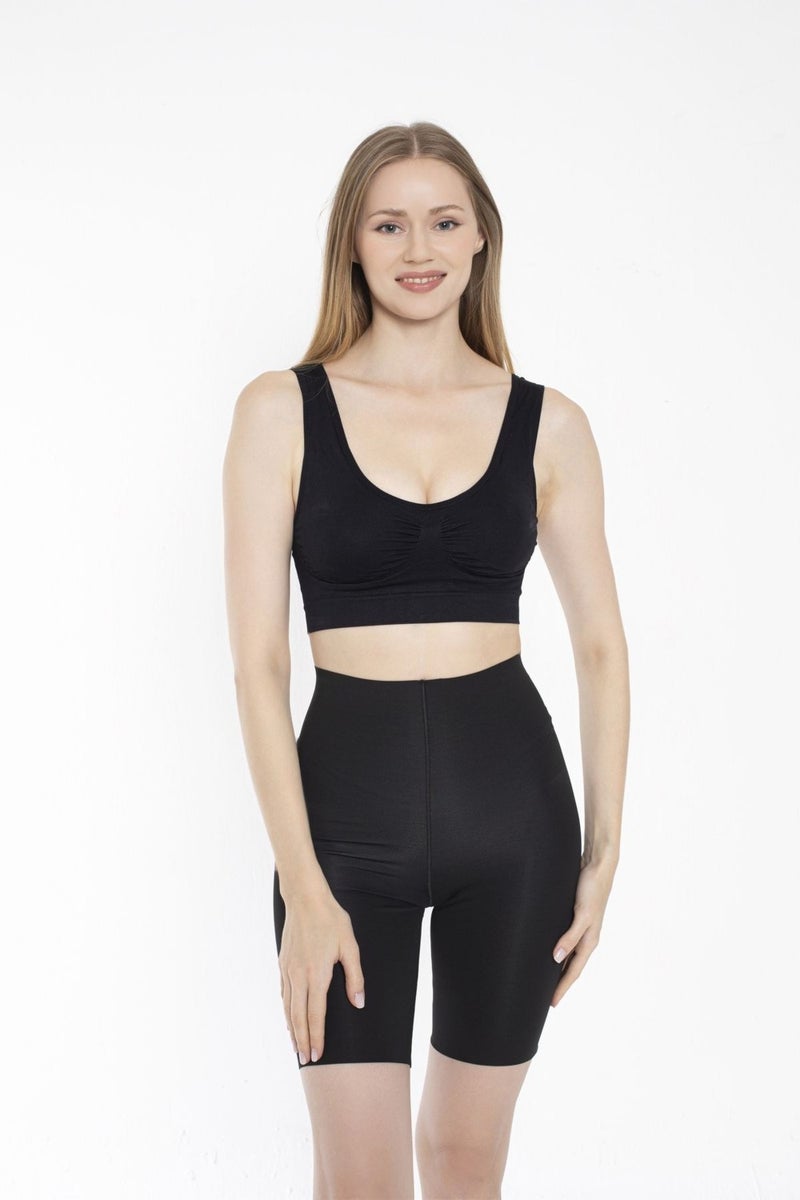 SweetSauna Fajas Seamless Lifting Firming Laser Cut Sports Corset Does Not Make Marks Short Shorts High Waist Black - Image 3